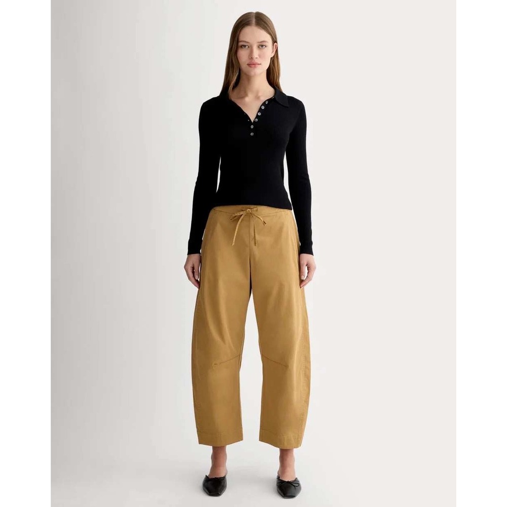 Everlane M Easy Barrel Pant Oak Brown Organic Cotton Stretch Gorpcore